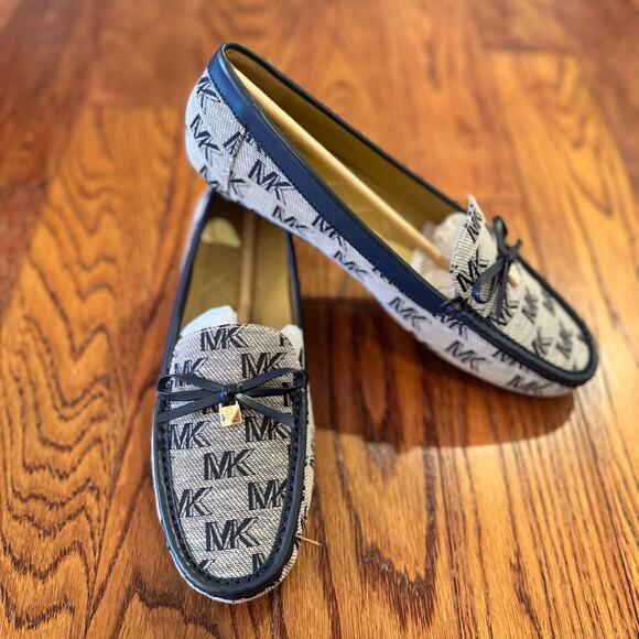 NEW Michael Kors Juliette Logo Jacquard Loafer Women 8.5 Slip On Moccasin No Tag - Picture 1 of 12